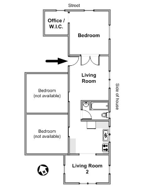 New York 3 Bedroom roommate share apartment - apartment layout  (NY-19728)