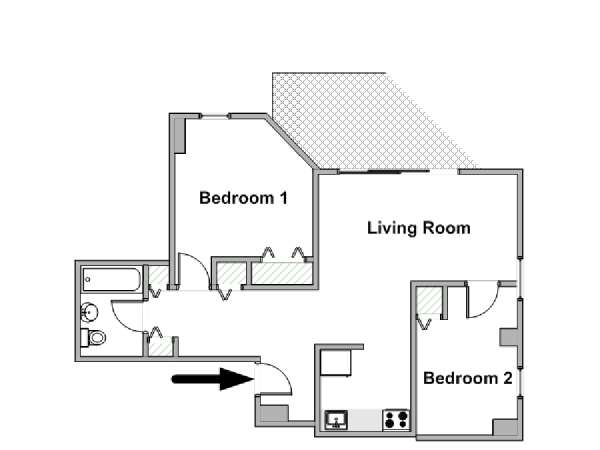 New York T3 logement location appartement - plan schématique  (NY-19752)