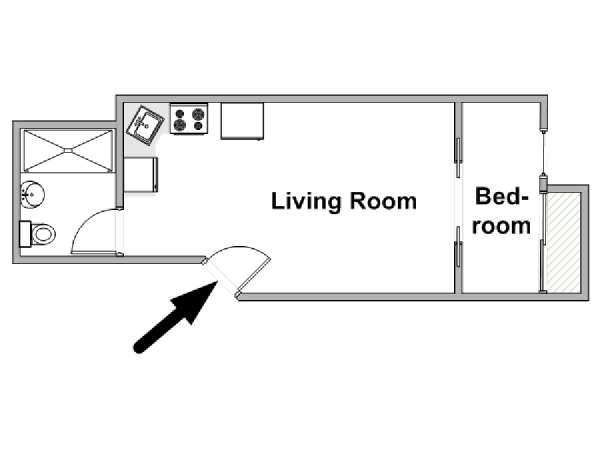 Nueva York 1 Dormitorio apartamento - esquema  (NY-19788)