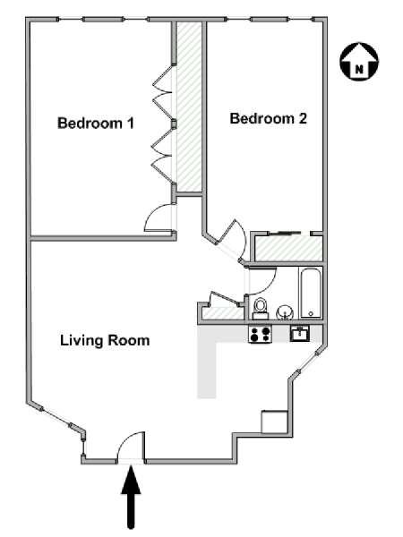 New York 2 Bedroom apartment - apartment layout  (NY-19864)