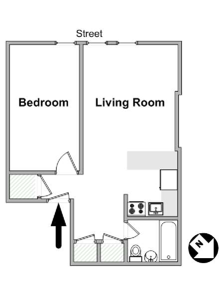Nueva York 1 Dormitorio apartamento - esquema  (NY-19913)