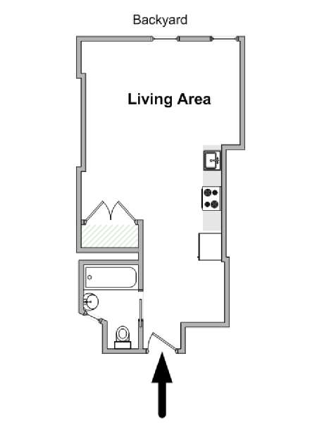 New York Studio apartment - apartment layout  (NY-19915)