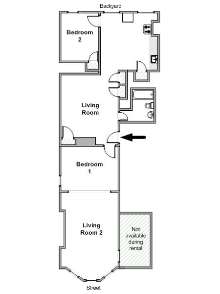 New York 2 Bedroom apartment - apartment layout  (NY-19954)