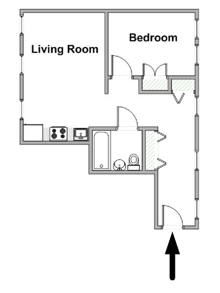 Nueva York 1 Dormitorio apartamento - esquema  (NY-20049)