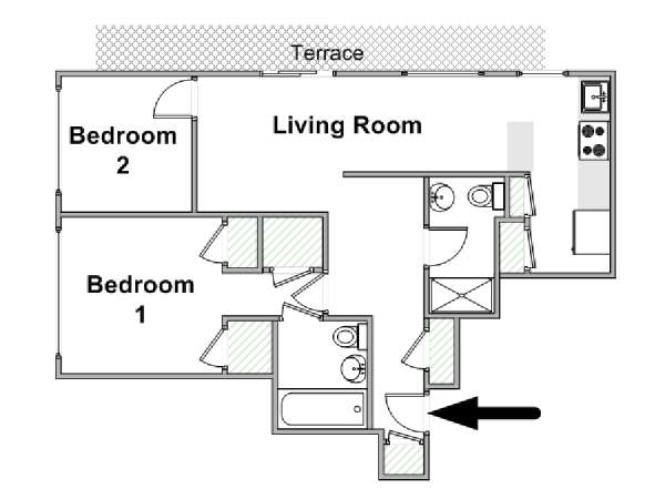 Nueva York 2 Dormitorios apartamento - esquema  (NY-20059)