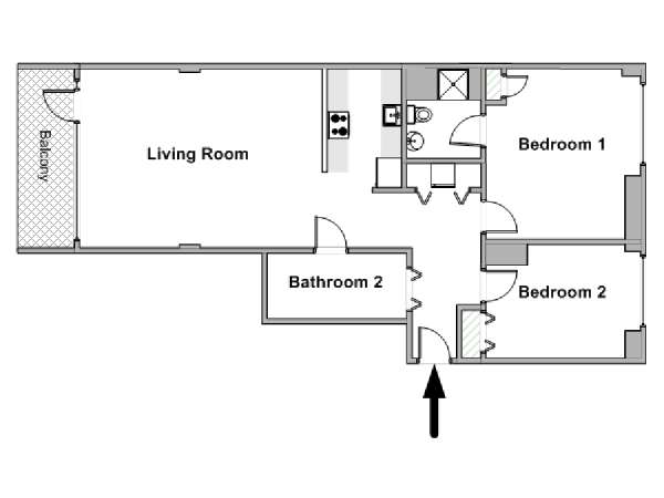 Nueva York 2 Dormitorios apartamento - esquema  (NY-20079)