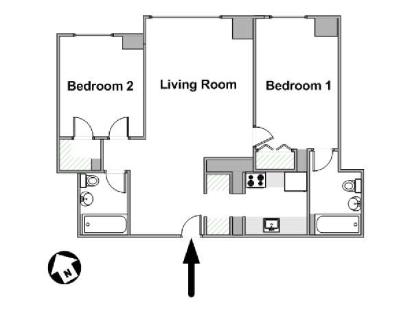 New York T3 logement location appartement - plan sch&eacute;matique  (NY-20125)