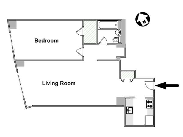 New York T2 logement location appartement - plan sch&eacute;matique  (NY-20127)
