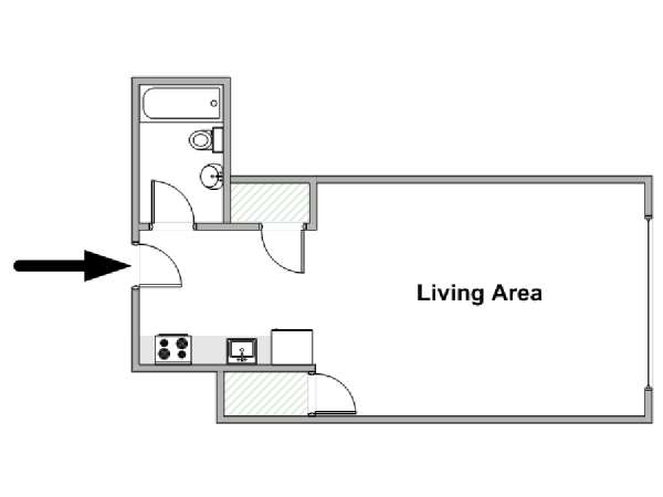 New York Studio T1 logement location appartement - plan schématique  (NY-20150)