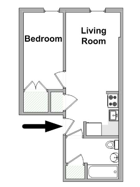 Nueva York 1 Dormitorio apartamento - esquema  (NY-20153)