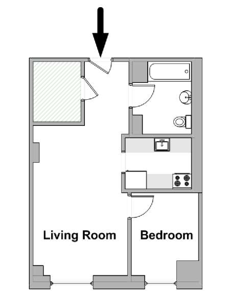 Nueva York 1 Dormitorio apartamento - esquema  (NY-20155)