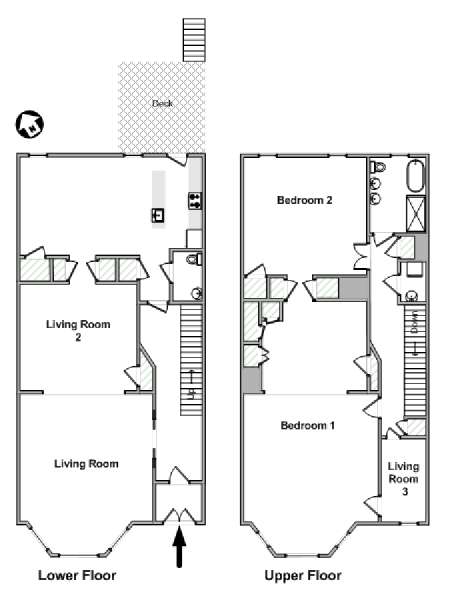 Nueva York 2 Dormitorios - Dúplex apartamento - esquema  (NY-20163)