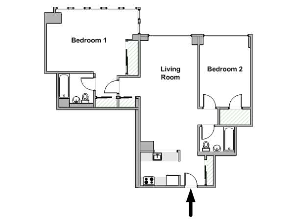 New York 2 Bedroom apartment - apartment layout  (NY-20169)