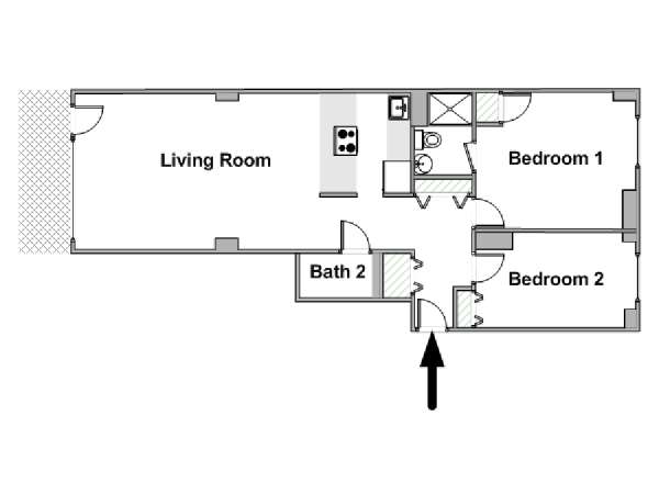 Nueva York 2 Dormitorios apartamento - esquema  (NY-20209)