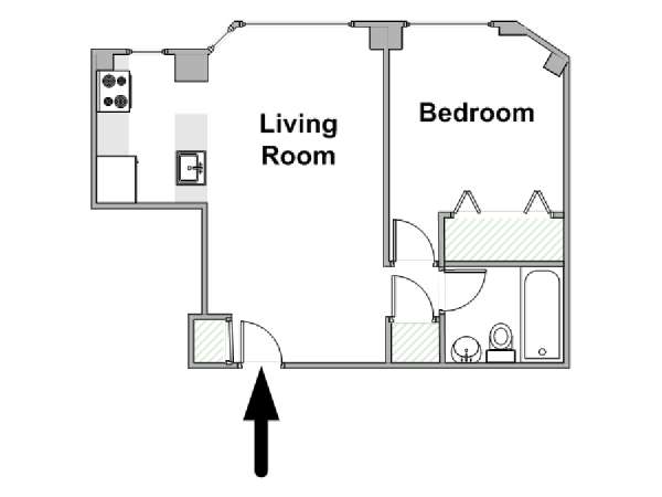 New York 1 Bedroom apartment - apartment layout  (NY-20224)