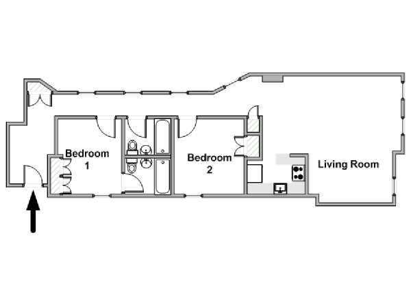 New York T3 logement location appartement - plan sch&eacute;matique  (NY-20228)