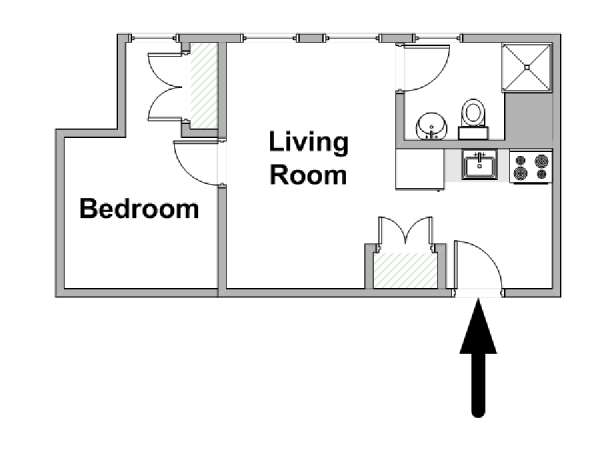 Nueva York 1 Dormitorio apartamento - esquema  (NY-20253)