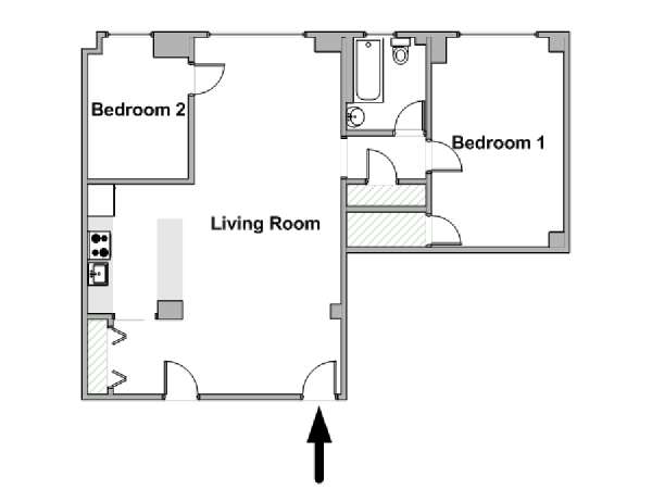 Nueva York 2 Dormitorios apartamento - esquema  (NY-20275)