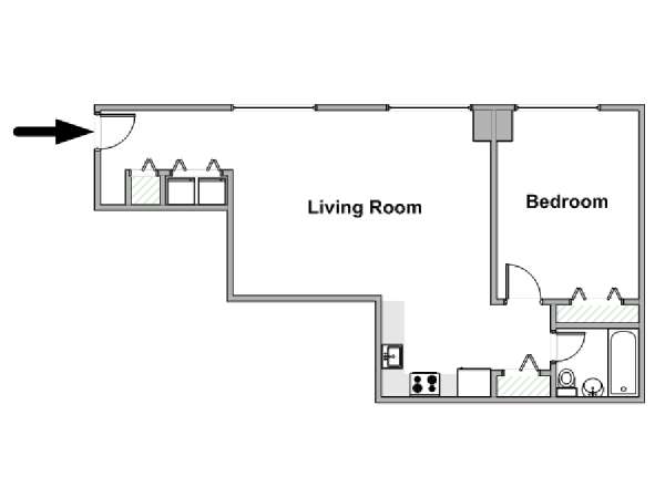Nueva York 1 Dormitorio apartamento - esquema  (NY-20278)
