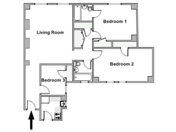 New York T4 logement location appartement - plan sch&eacute;matique  (NY-20291)