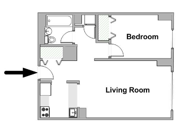 New York T2 logement location appartement - plan sch&eacute;matique  (NY-20292)