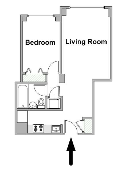 New York 1 Bedroom apartment - apartment layout  (NY-20296)