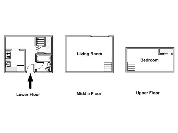 Nueva York Estudio - Tr&iacute;plex apartamento - esquema  (NY-20297)