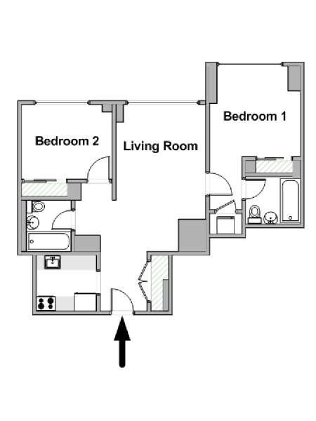 Nueva York 2 Dormitorios apartamento - esquema  (NY-20299)