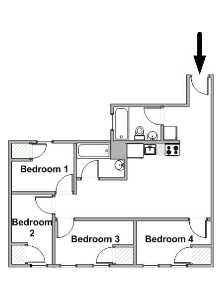 New York 5 Zimmer wohngemeinschaft - layout  (NY-20306)