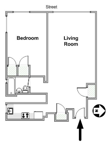 Nueva York 1 Dormitorio piso para compartir - esquema  (NY-20323)