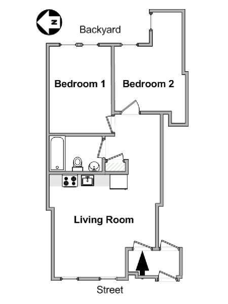 New York 2 Bedroom apartment - apartment layout  (NY-20325)