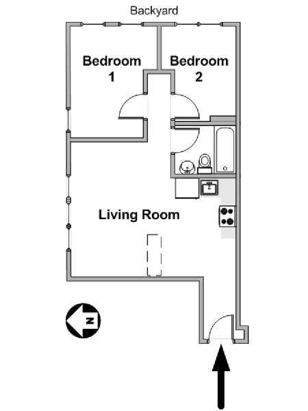 New York 2 Bedroom apartment - apartment layout  (NY-20327)