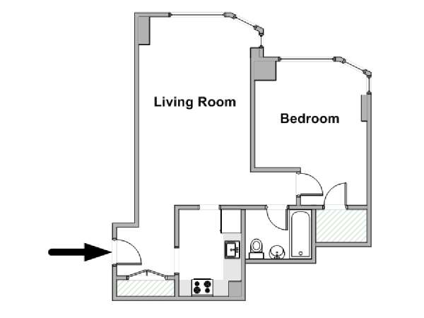 Nueva York 1 Dormitorio apartamento - esquema  (NY-20331)
