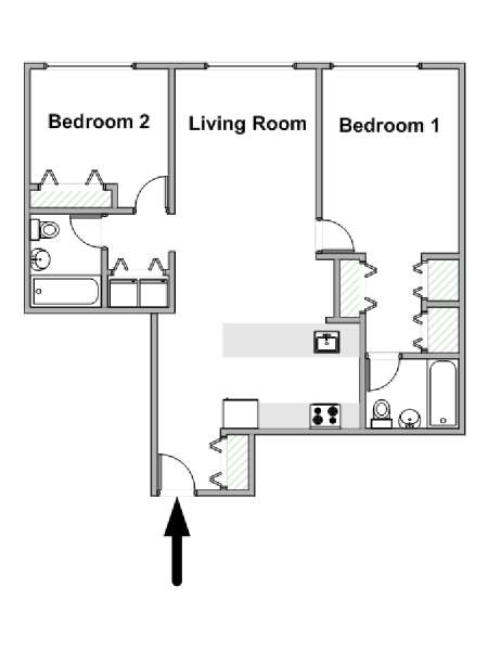 Nueva York 2 Dormitorios apartamento - esquema  (NY-20333)