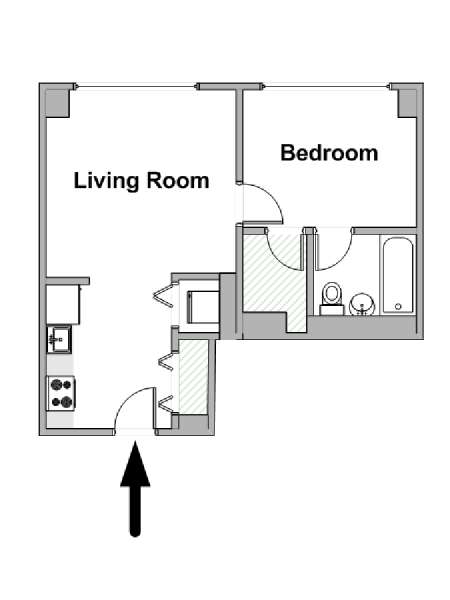 Nueva York 1 Dormitorio apartamento - esquema  (NY-20342)