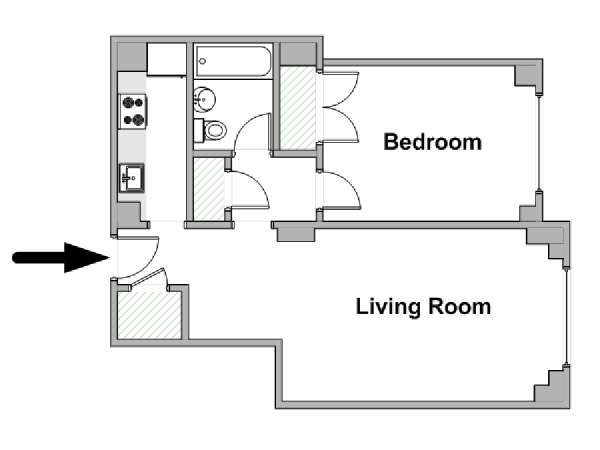 Nueva York 1 Dormitorio apartamento - esquema  (NY-20347)