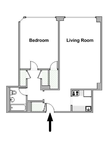 New York 1 Bedroom apartment - apartment layout  (NY-20353)