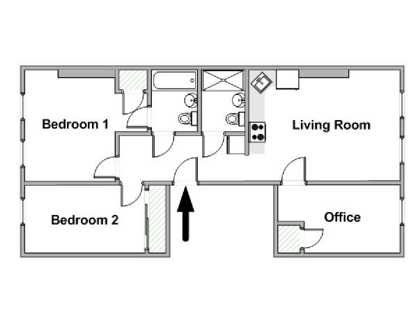 Nueva York 2 Dormitorios apartamento - esquema  (NY-20367)