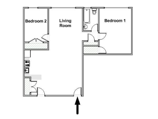 Nueva York 2 Dormitorios apartamento - esquema  (NY-20381)