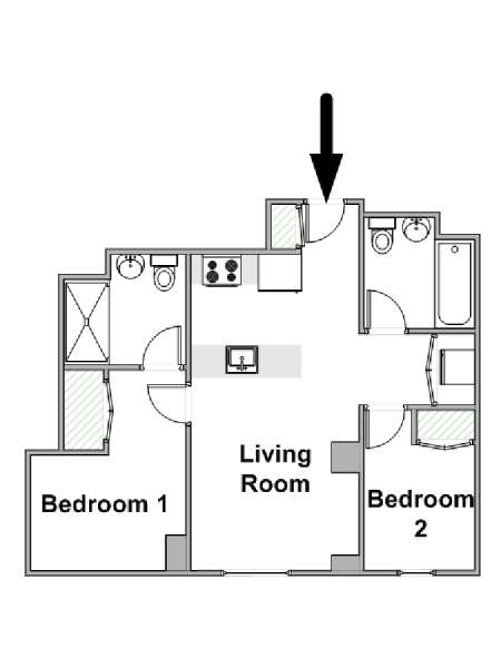 New York 3 Zimmer wohnungsvermietung - layout  (NY-20415)
