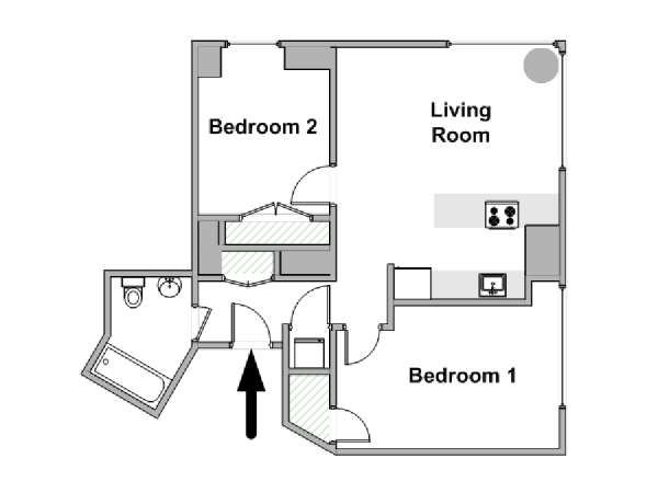 Nueva York 2 Dormitorios apartamento - esquema  (NY-20419)