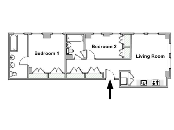 New York T3 logement location appartement - plan sch&eacute;matique  (NY-20422)