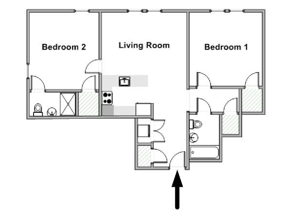 Nueva York 2 Dormitorios apartamento - esquema  (NY-20425)