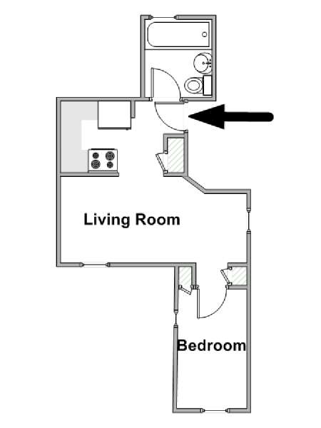 Nueva York 1 Dormitorio apartamento - esquema  (NY-20439)