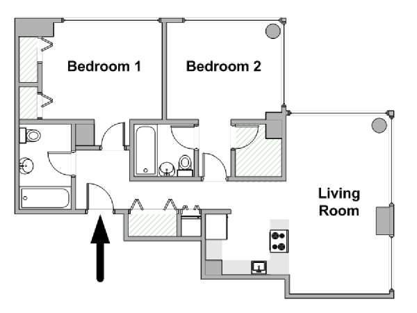 Nueva York 2 Dormitorios apartamento - esquema  (NY-20461)