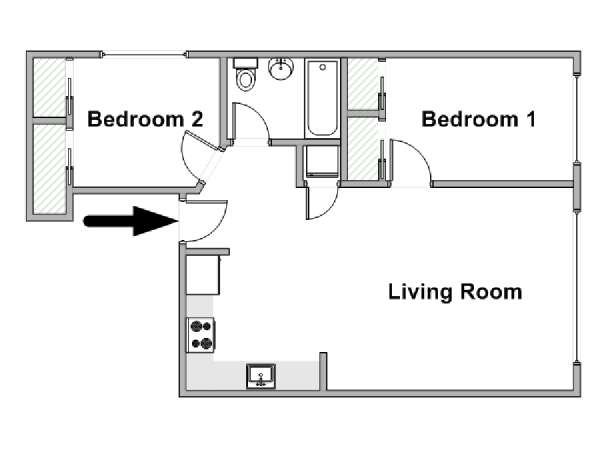 New York 2 Bedroom apartment - apartment layout  (NY-20463)