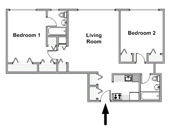 Nueva York 2 Dormitorios apartamento - esquema  (NY-20464)