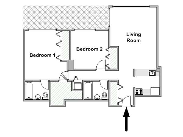 New York 2 Bedroom apartment - apartment layout  (NY-20465)
