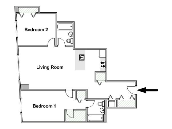 Nueva York 2 Dormitorios apartamento - esquema  (NY-20467)