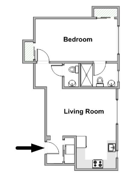 New York 1 Bedroom apartment - apartment layout  (NY-20485)